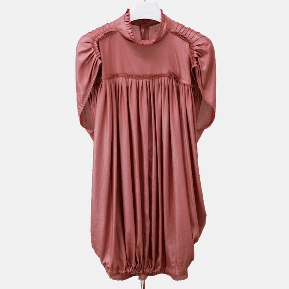 Ann Demeulemeester Dusty Rose Pleated Ruffle Top